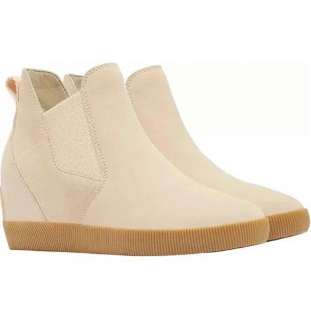 NWT SOREL X CALIA Women's Out 'N About Slip-On Waterproof Wedge Booties - Picture 3 of 5